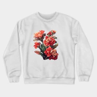 Red Flower Crewneck Sweatshirt